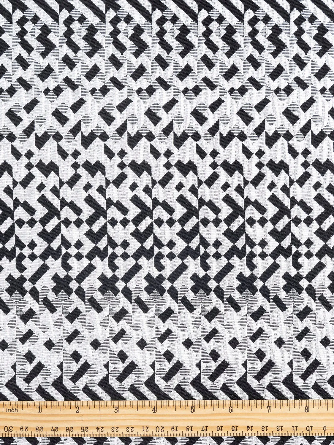 Metallic Geo Squares Jacquard - Silver   Black