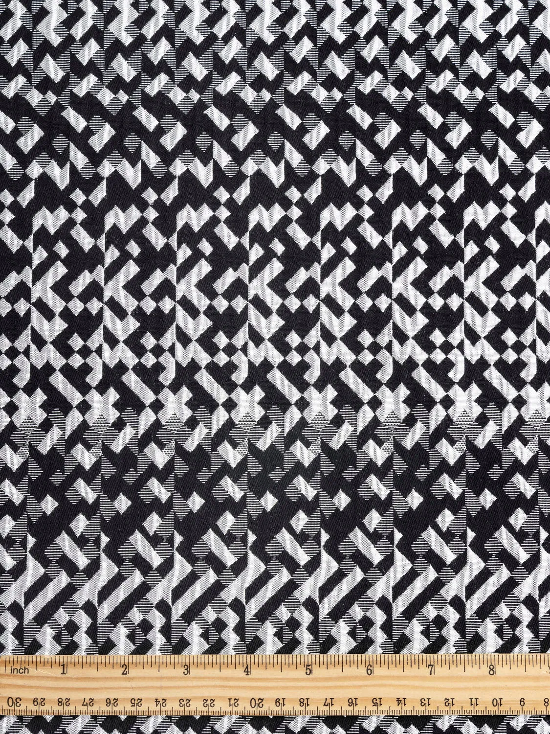 Metallic Geo Squares Jacquard - Silver   Black