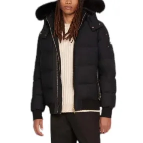 Moose Knuckles Stagg Bomber Shearling Jacket (Black/Black Shearling)