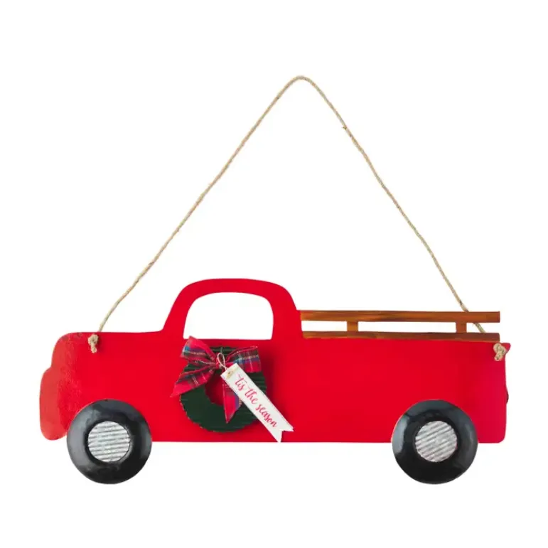 Mudpie Reversible Tin Truck Door Hang