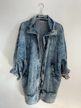 Oversized Snow Wash Denim Jacket