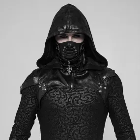 Punk black mouth mask hooded