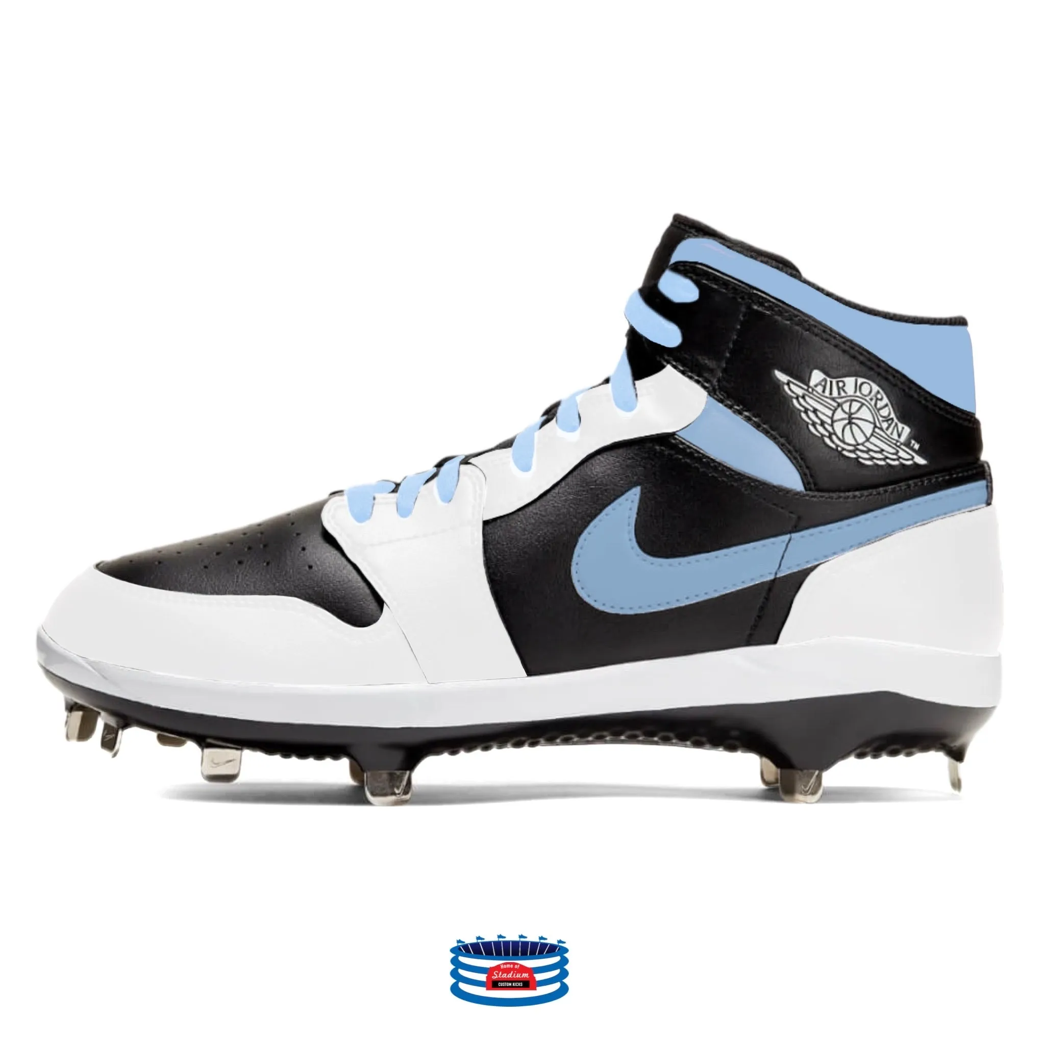 "Blue Panda" Jordan 1 Retro Cleats