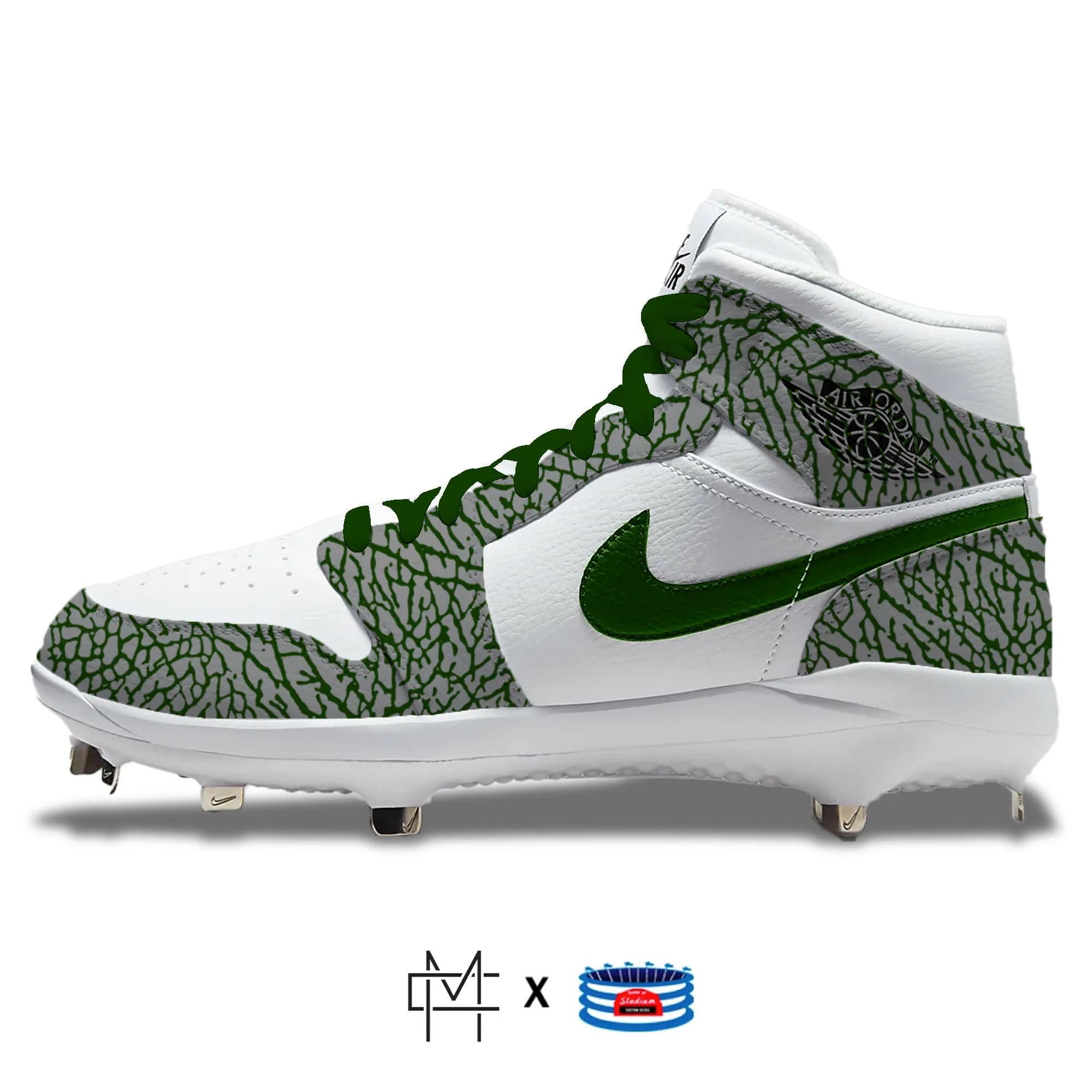 "Forest Green Elephant" Jordan 1 Retro Cleats