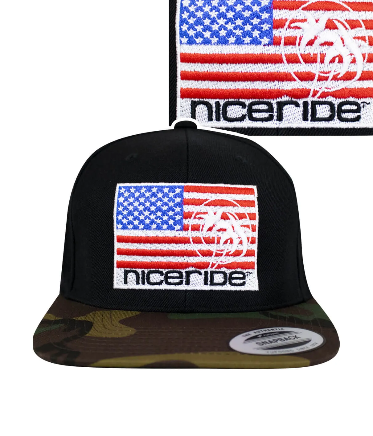 "NICERIDE PRIDE" Camo Flatbill Snapback Hat