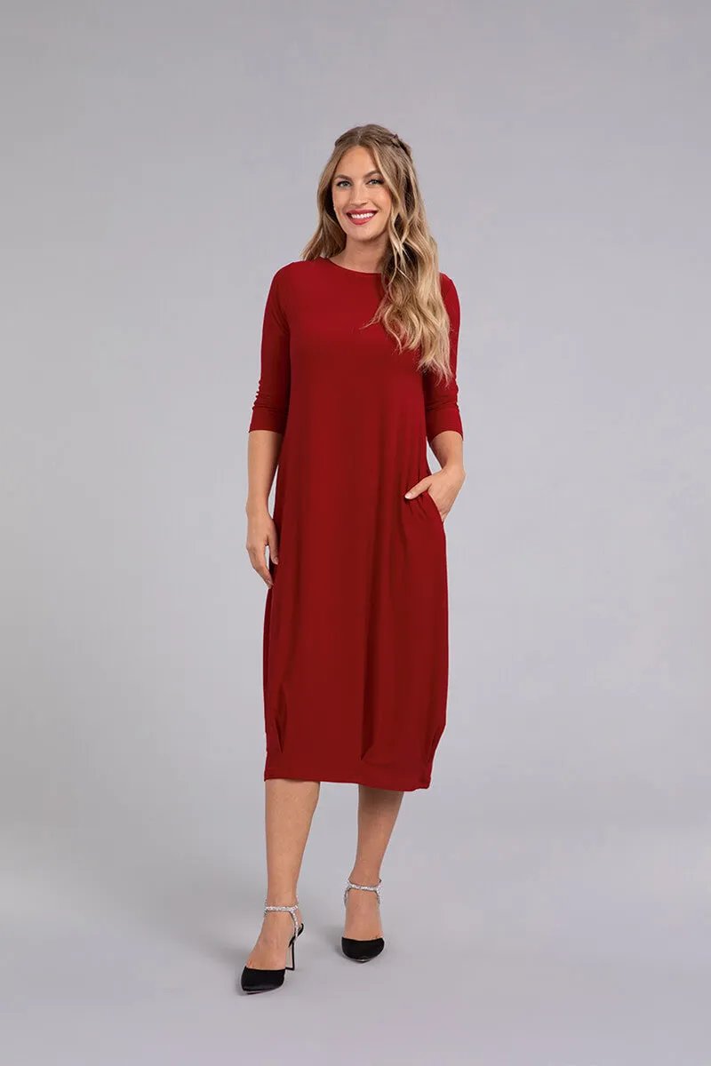 Reversible Narrow Lantern Dress | Red