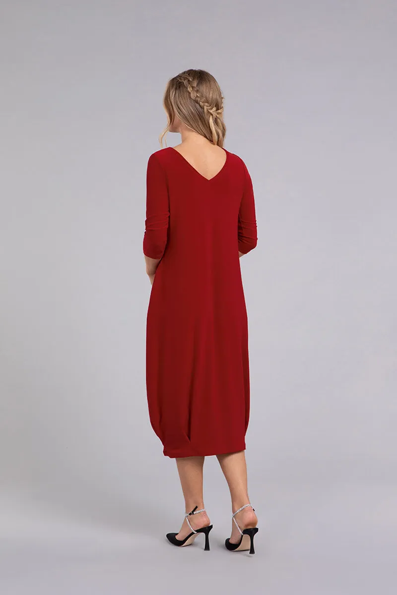 Reversible Narrow Lantern Dress | Red