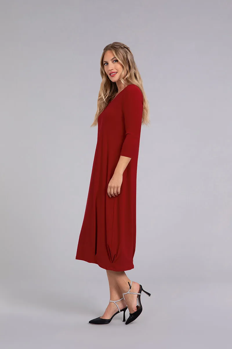 Reversible Narrow Lantern Dress | Red