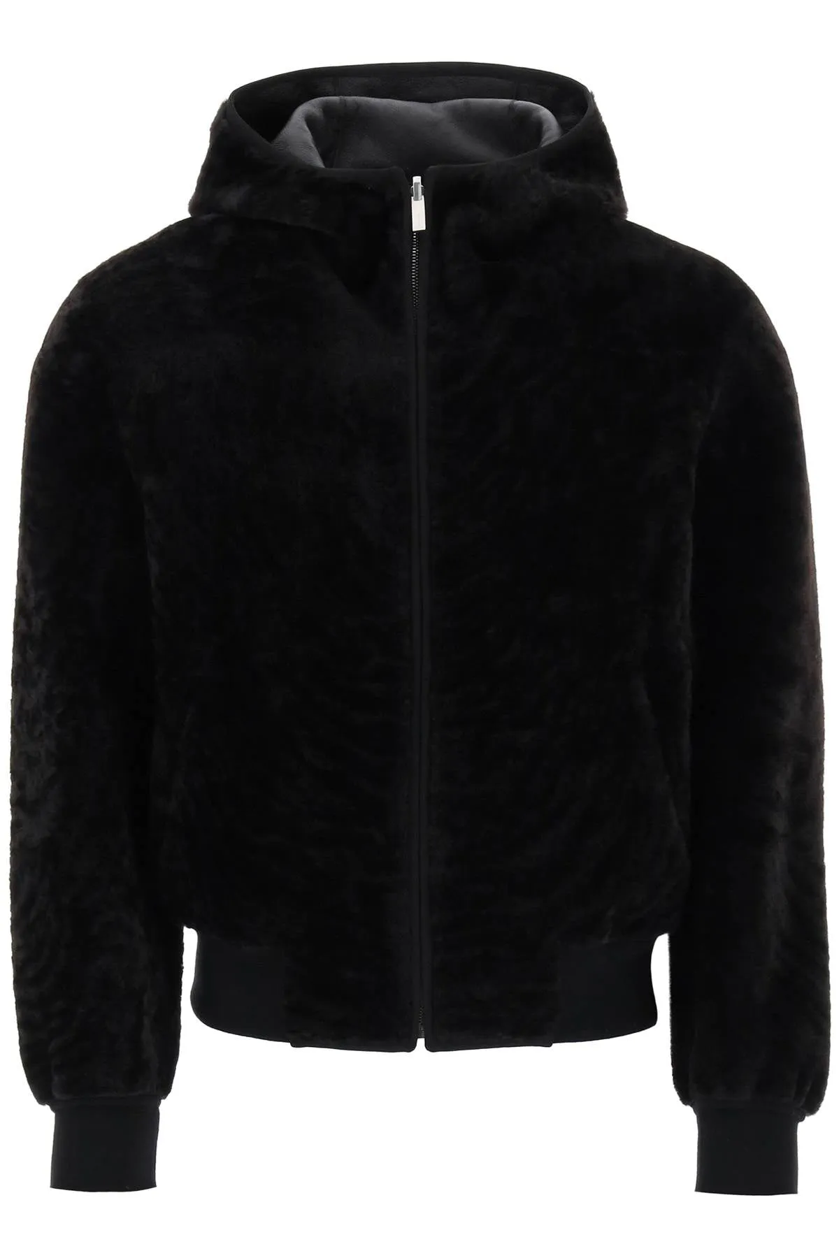 SALVATORE  REVERSIBLE SHEARLING HOODED BLOUSON