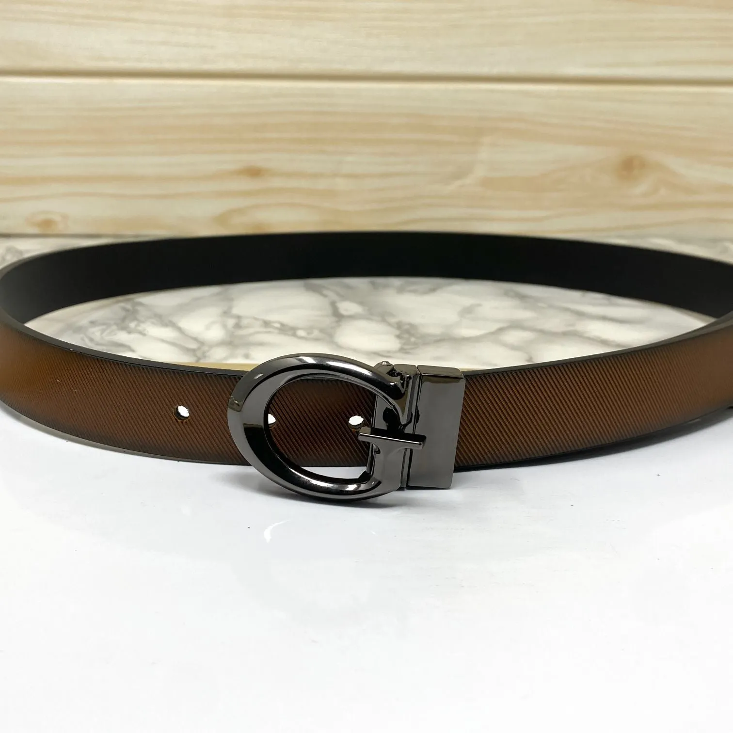 Small G Letter Reversible Strap Belt For Men-JonasParamount