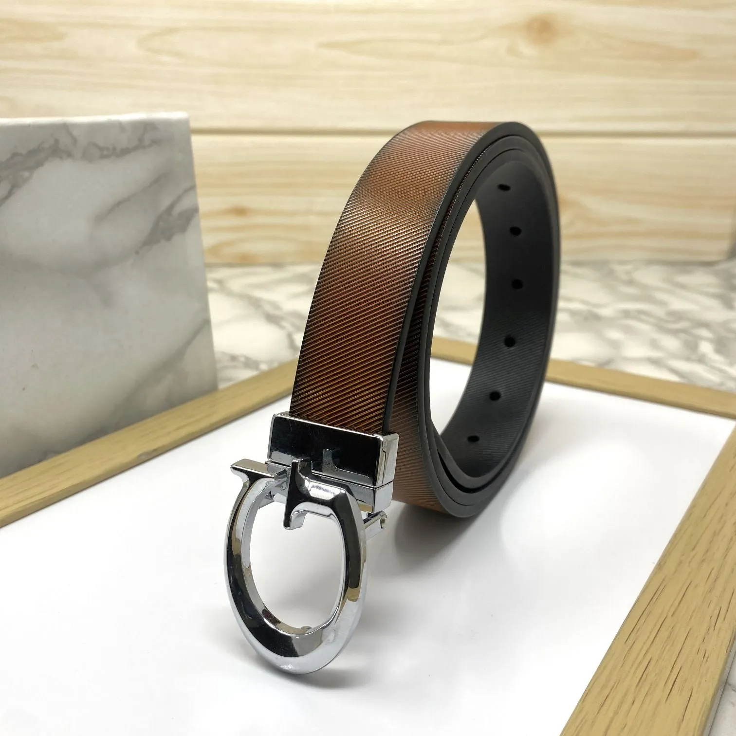 Small G Letter Reversible Strap Belt For Men-JonasParamount