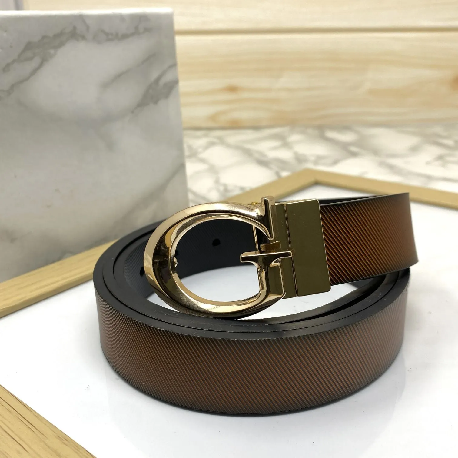 Small G Letter Reversible Strap Belt For Men-JonasParamount