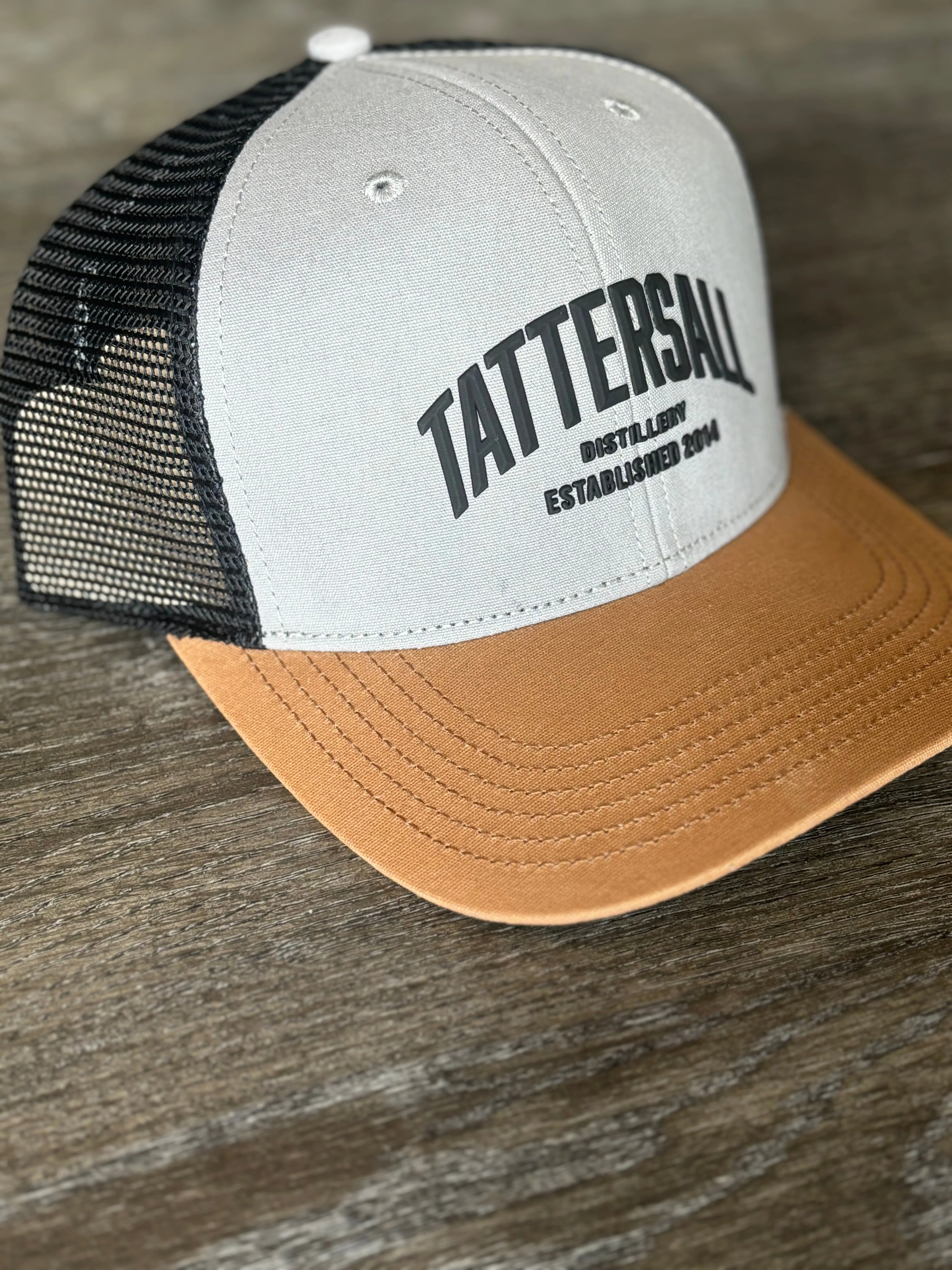 Tattersall Grey/Black Mesh Back Hat