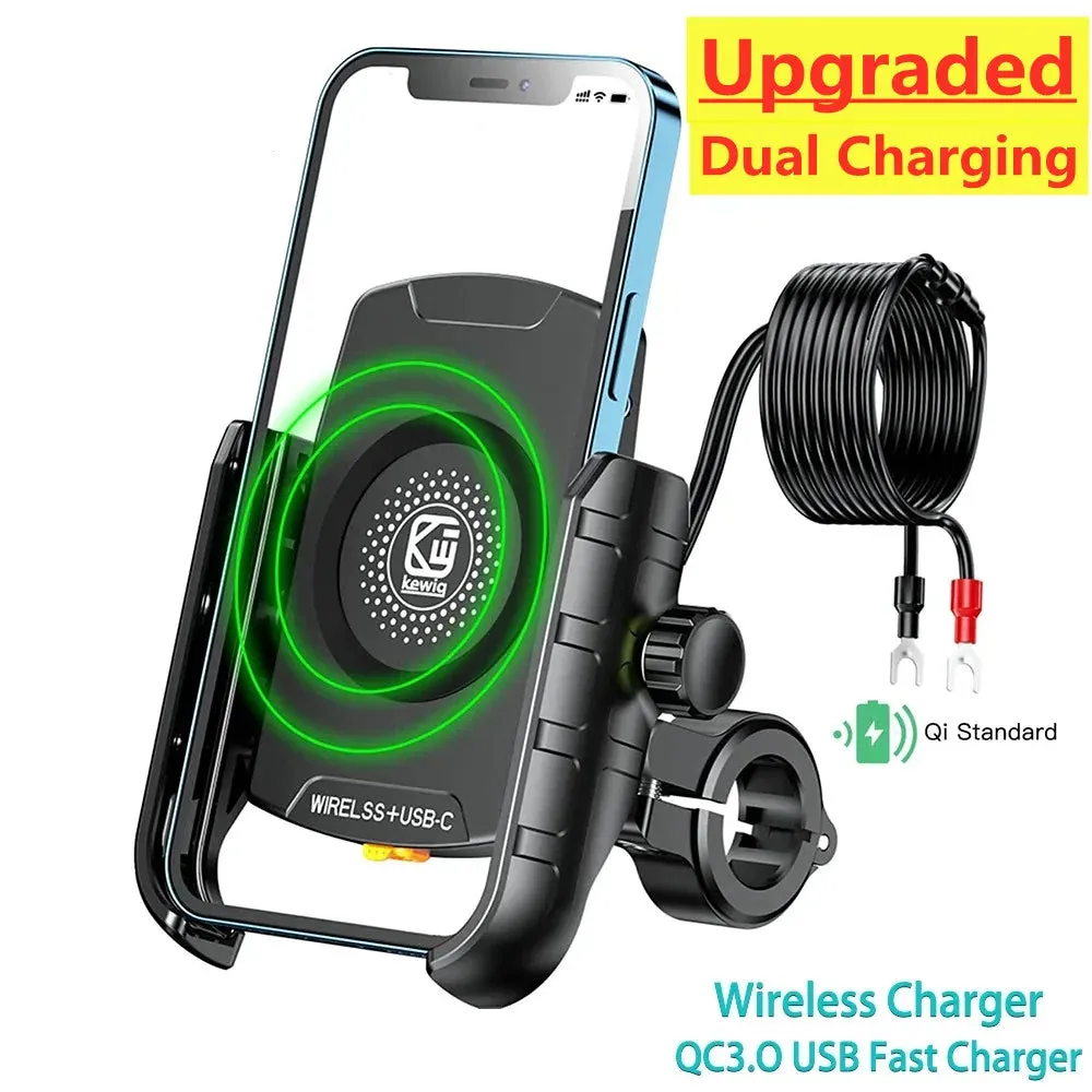 USB Fast Wireless Charger  Motorcycle Phone Holder