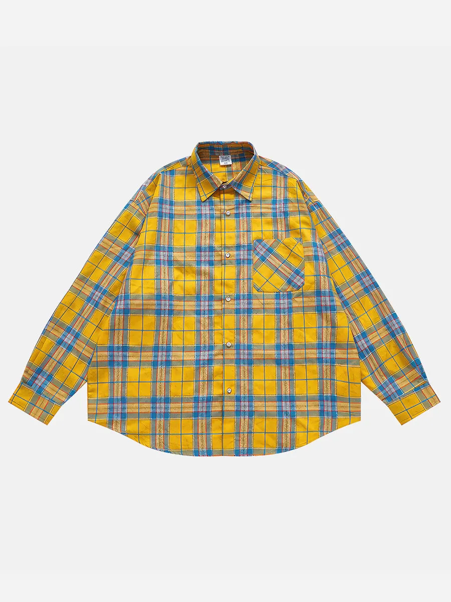 Vintage Classic Yellow Check Shirt Jacket