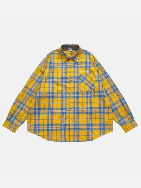 Vintage Classic Yellow Check Shirt Jacket