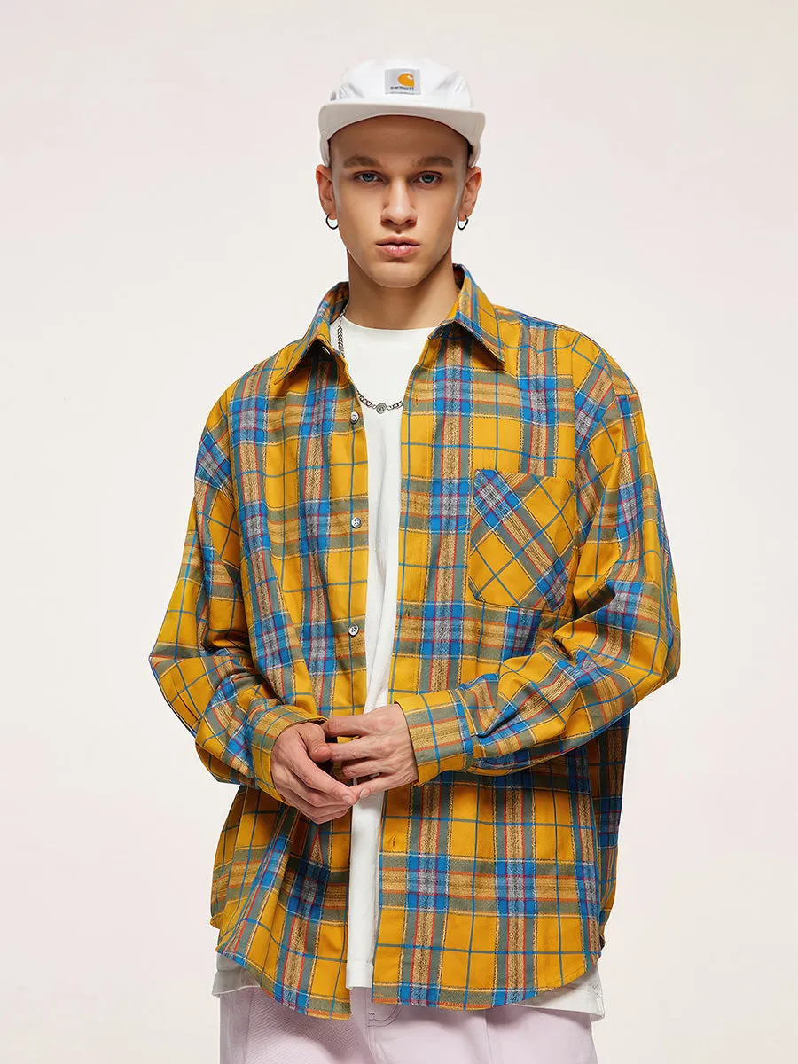 Vintage Classic Yellow Check Shirt Jacket