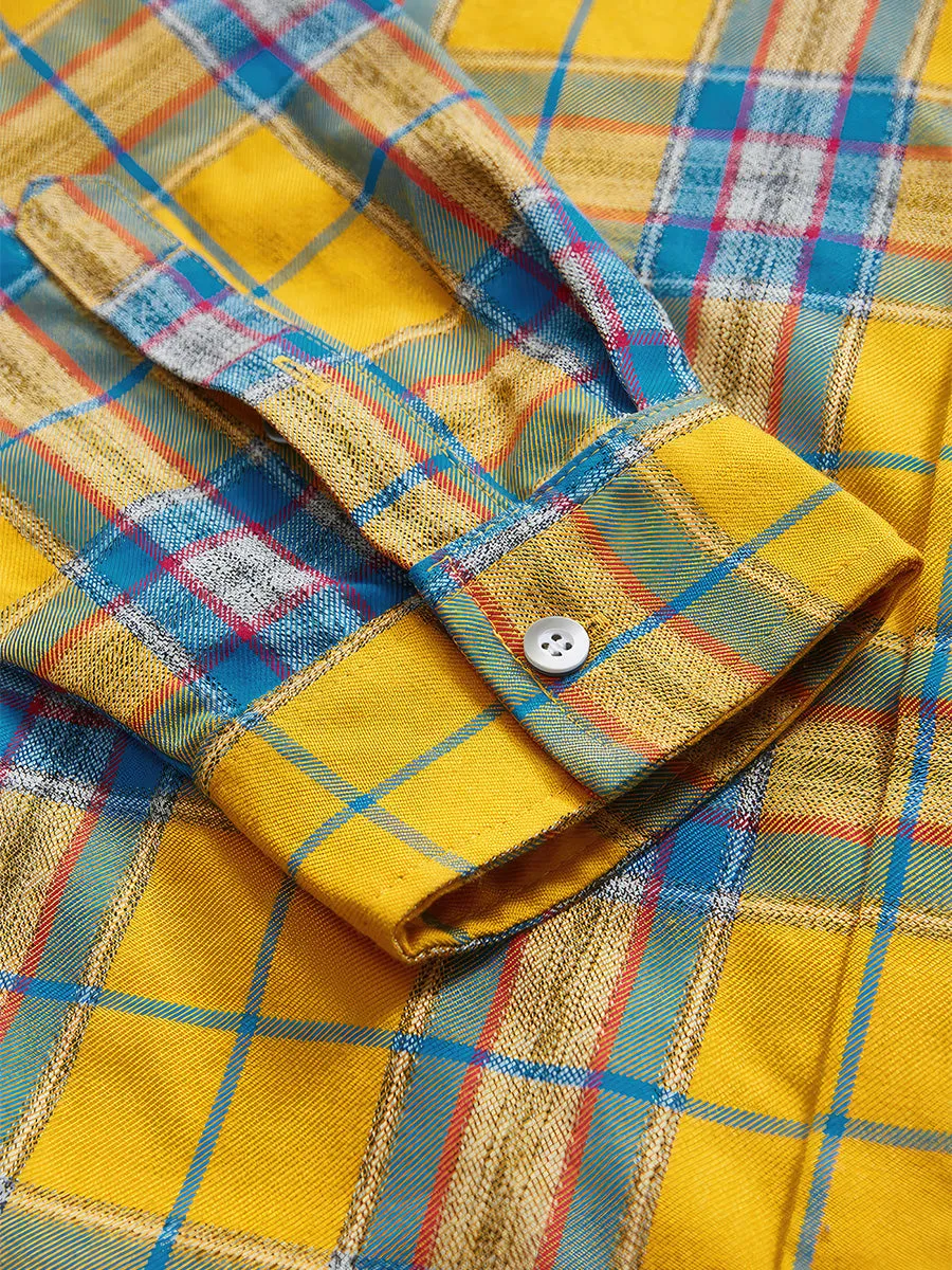 Vintage Classic Yellow Check Shirt Jacket