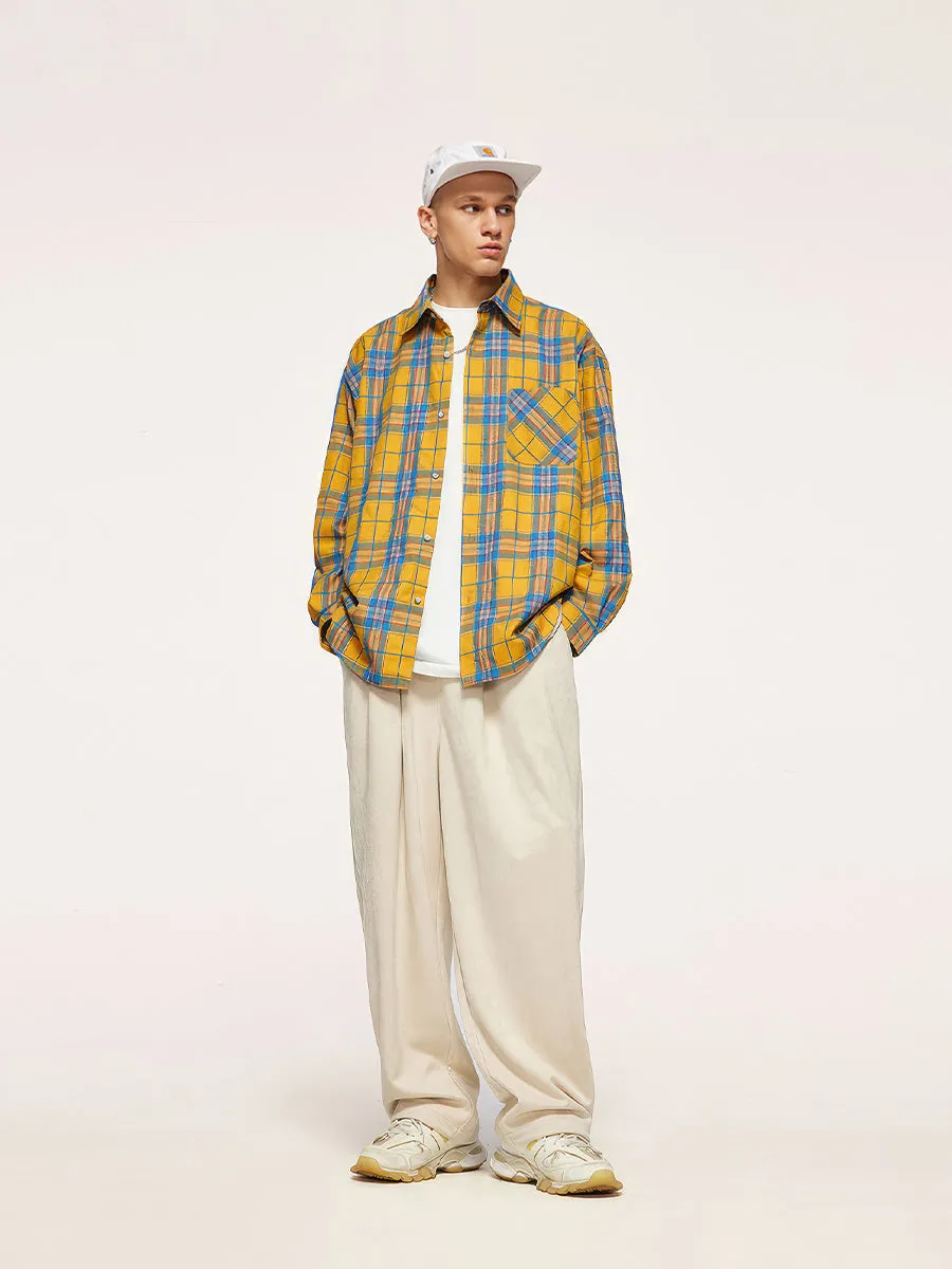 Vintage Classic Yellow Check Shirt Jacket