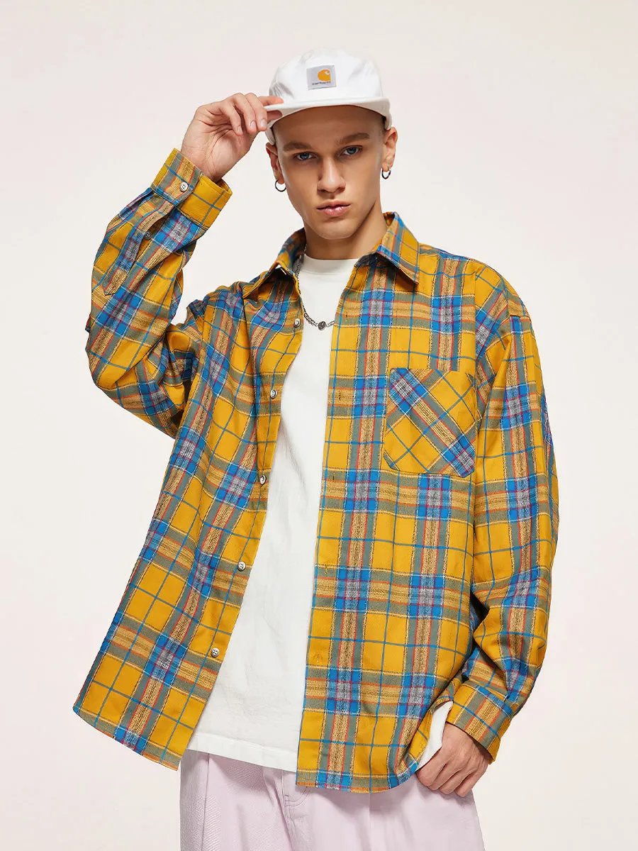 Vintage Classic Yellow Check Shirt Jacket