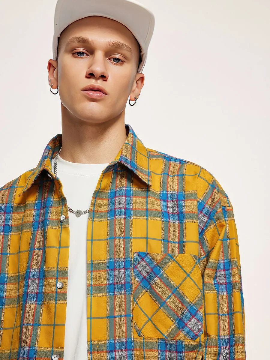 Vintage Classic Yellow Check Shirt Jacket