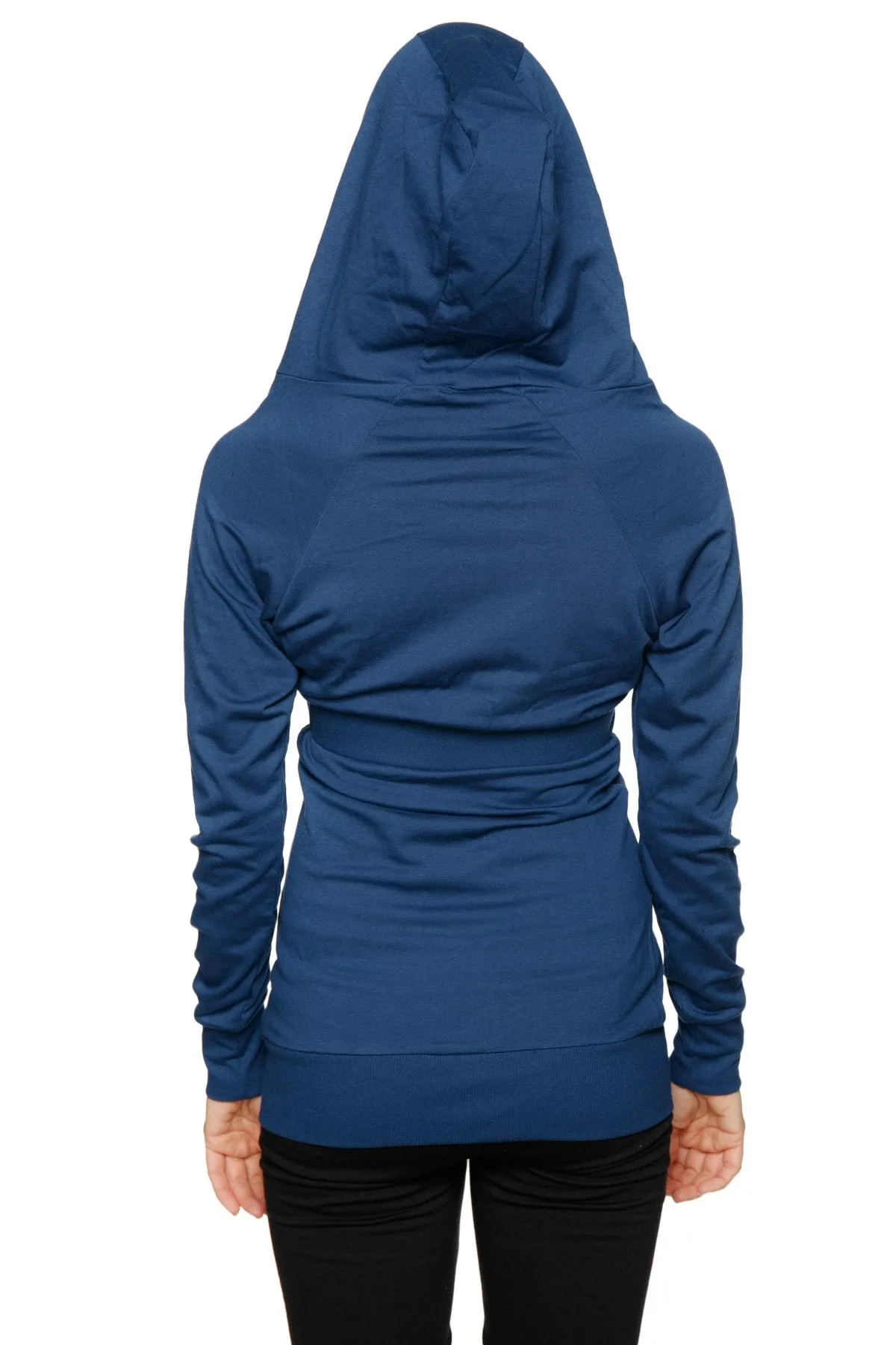 Zip-up Long Body Travel Hoodie Jacket (Royal Blue)